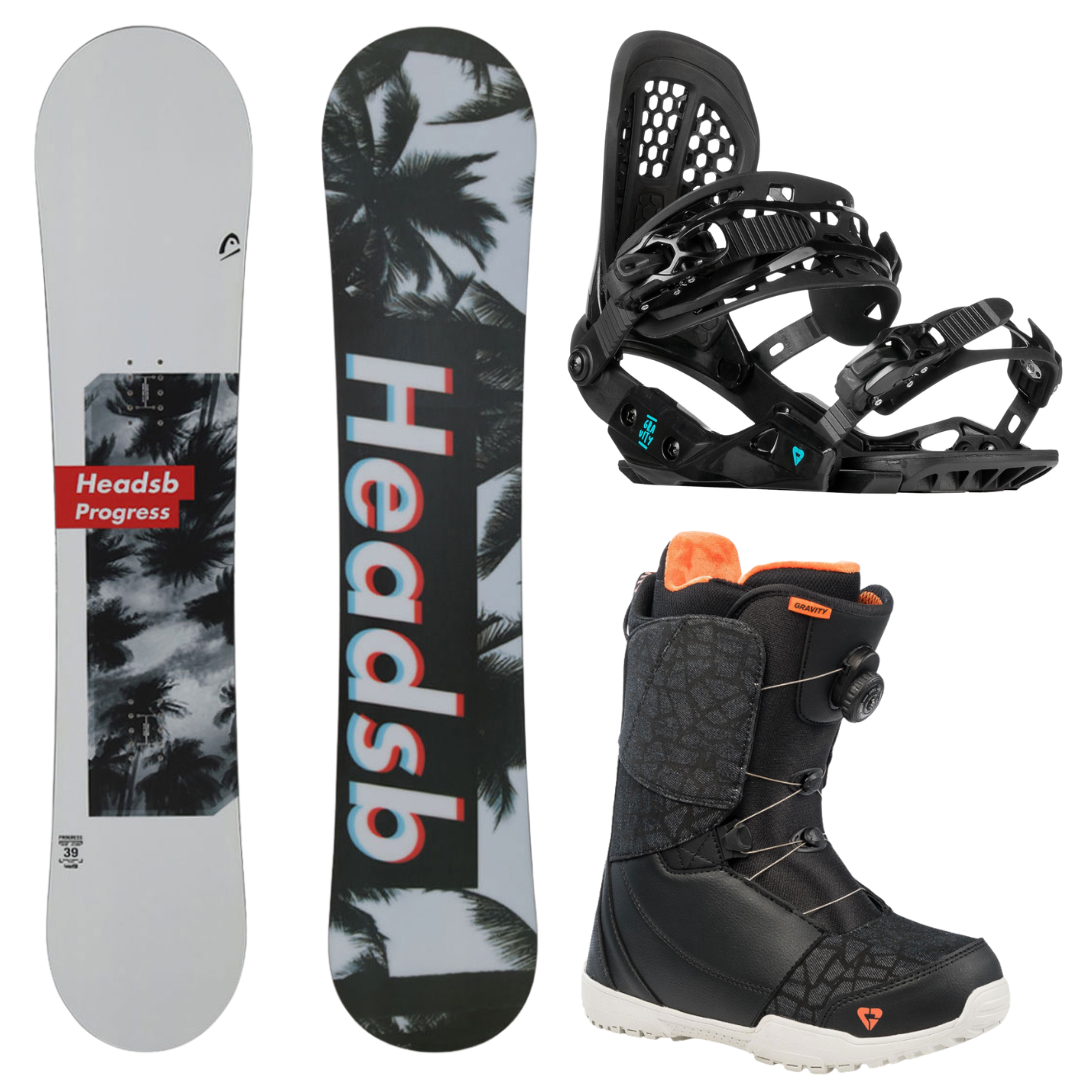 SET Snowboard Head Progress white + vázání Gravity G2 Lady Black + boty Gravity Aura Atop blck/coral